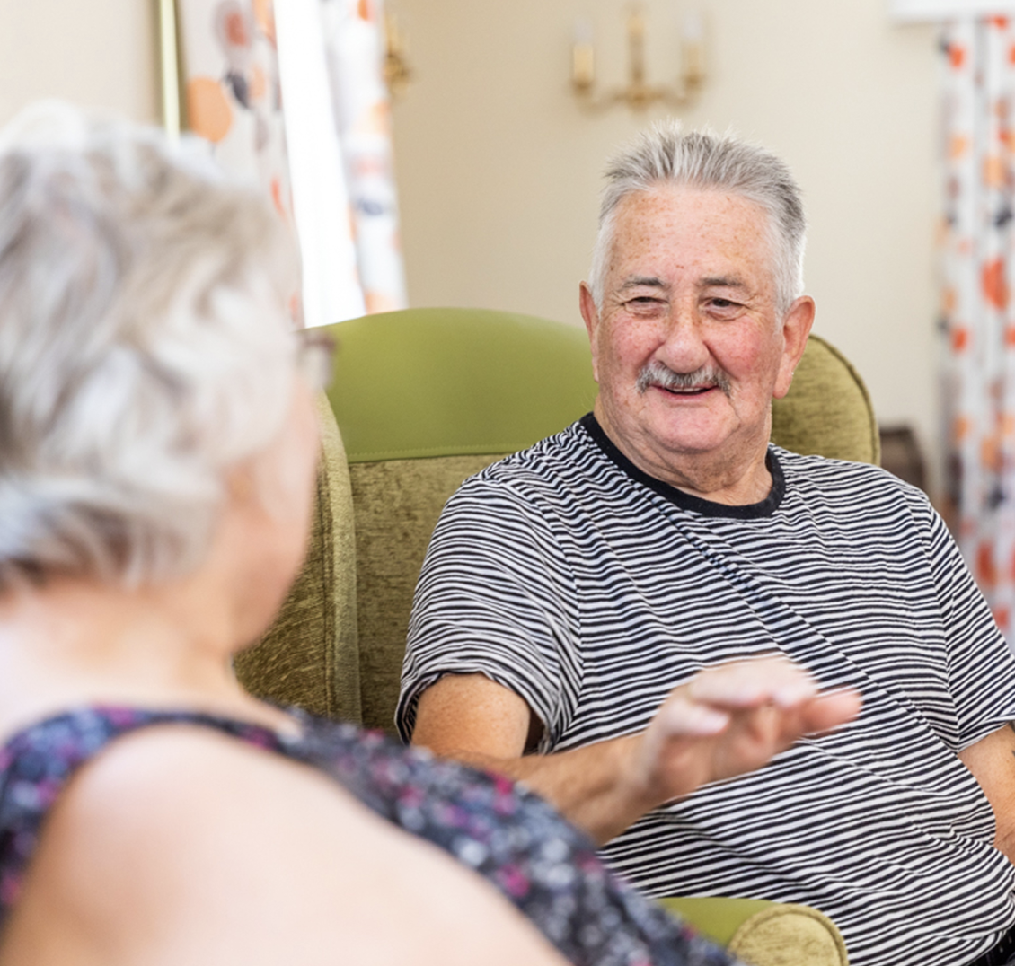 Residents talking at Haslington Lodge
