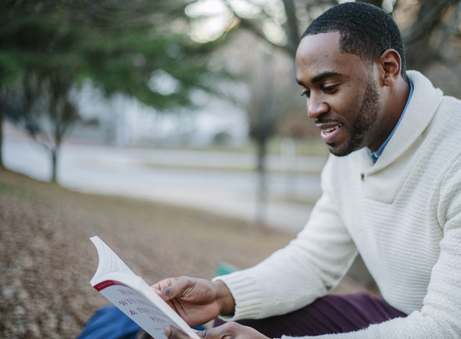 Man reading care home brochure
